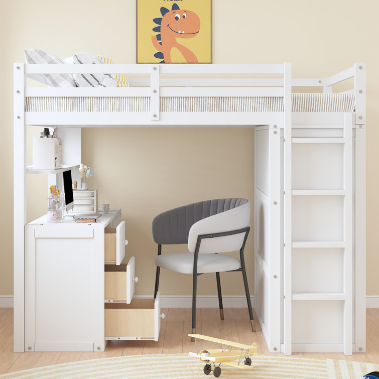 Full size best sale loft bed wayfair